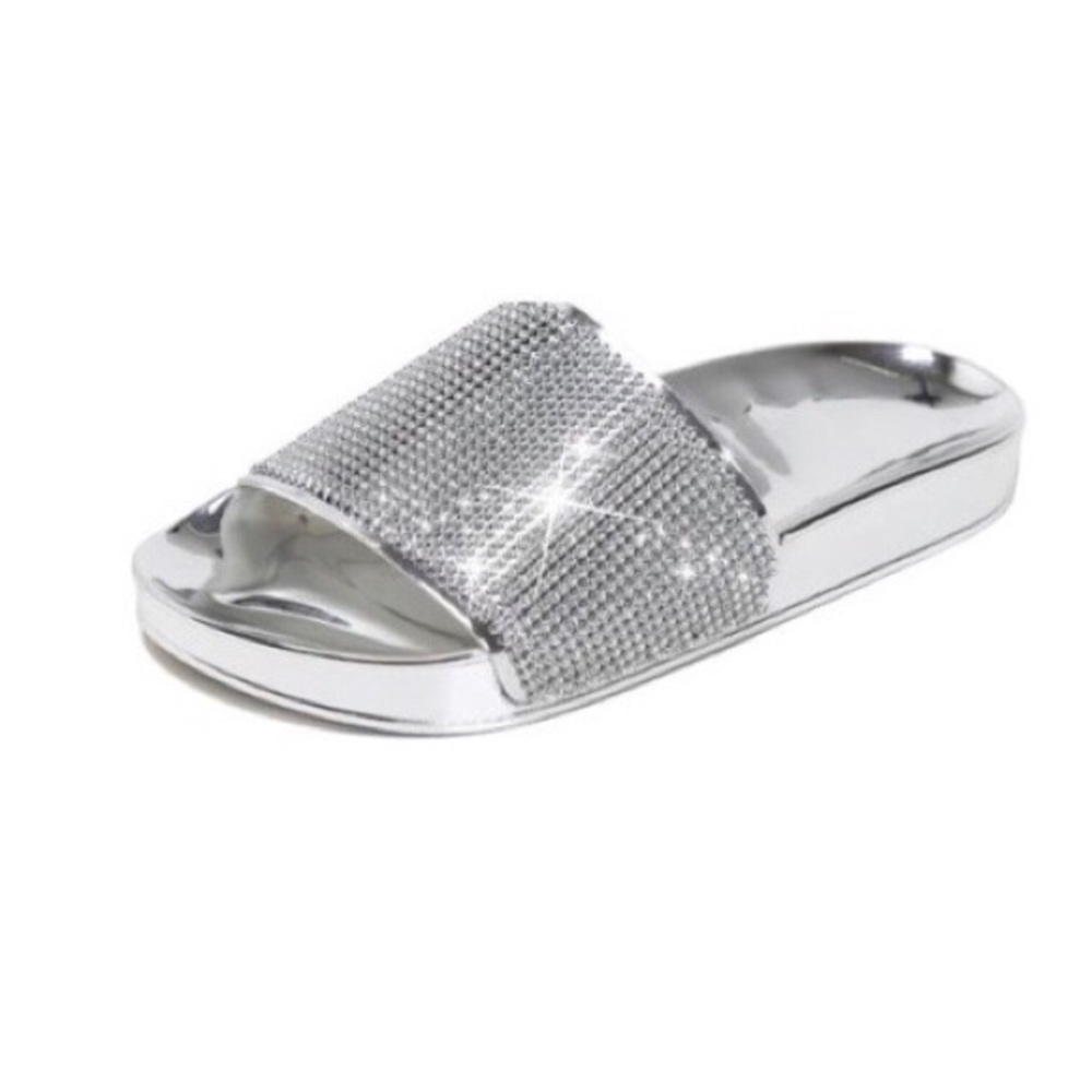 Silver Rhinestone Slides